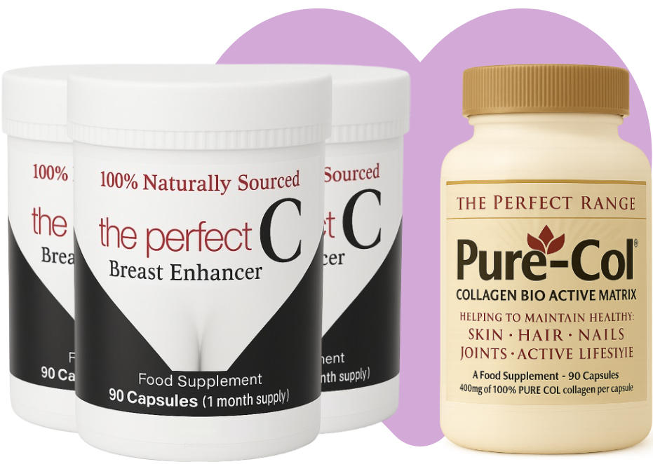 the perfect c breast-enhancer 3 months + pure col collagen 1 month